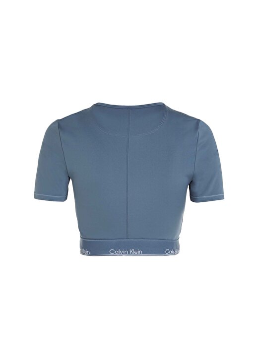 Calvin Klein Mavi Kadın Bisiklet Yaka T-Shirt 00GWS4K1945BX-WO - SS Crop T-Shirt 3