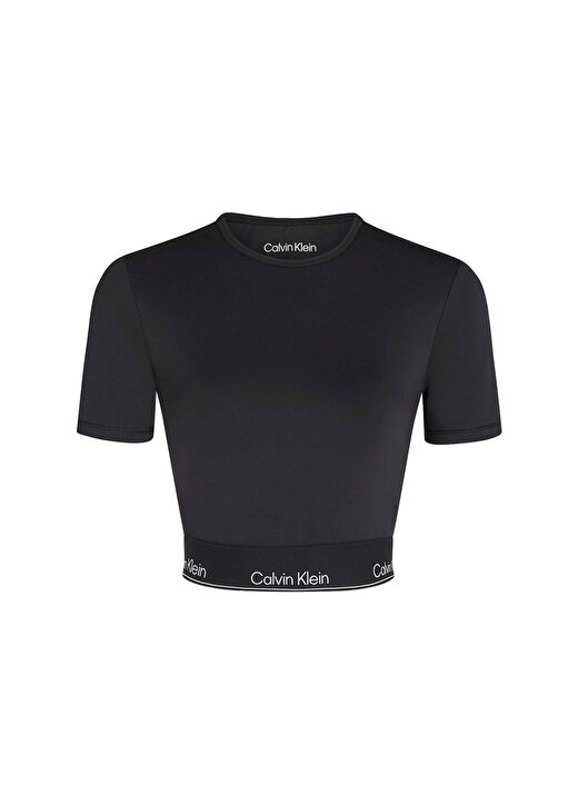 Calvin Klein Siyah Kadın Bisiklet Yaka T-Shirt 00GWS4K194BAE-WO - SS Crop T-Shirt 1