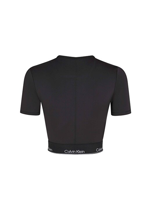 Calvin Klein Siyah Kadın Bisiklet Yaka T-Shirt 00GWS4K194BAE-WO - SS Crop T-Shirt 3