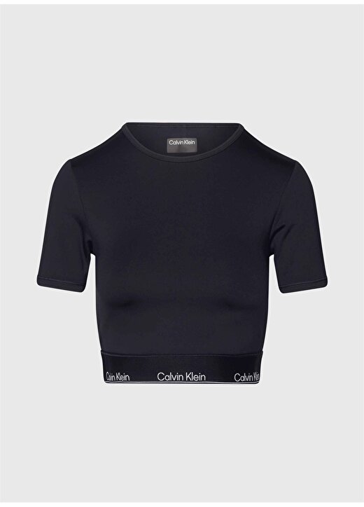 Calvin Klein Siyah Kadın Bisiklet Yaka T-Shirt 00GWS4K194BAE-WO - SS Crop T-Shirt 4