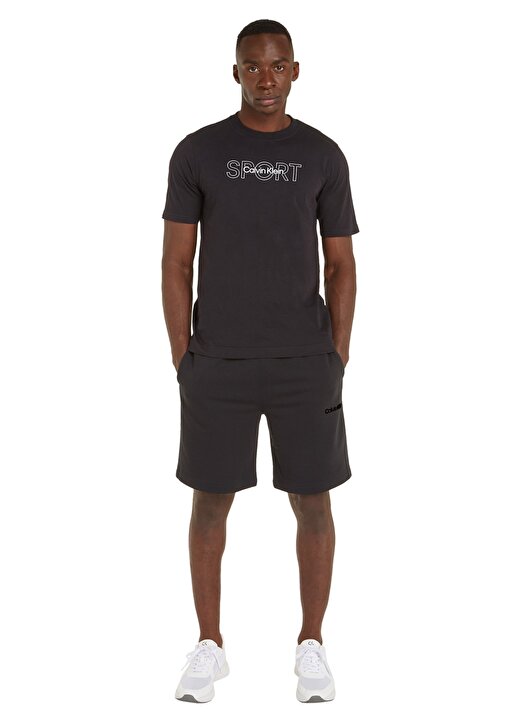 Calvin Klein Siyah Erkek Bisiklet Yaka Normal Kalıp T-Shirt 00GMS4K169BAE-PW - GRAPHIC SS TEE 1