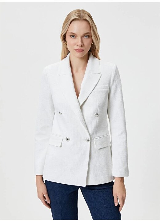 Koton Relaxed Beyaz Kadın Ceket 4SAK50001EW 3