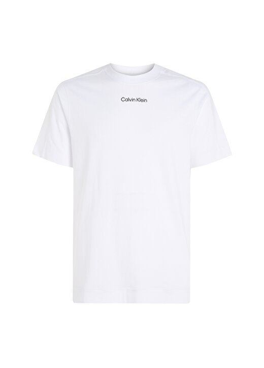 Calvin Klein Beyaz Erkek Bisiklet Yaka Normal Kalıp T-Shirt 00GMS4K174YAA-PW - SS TEE 1