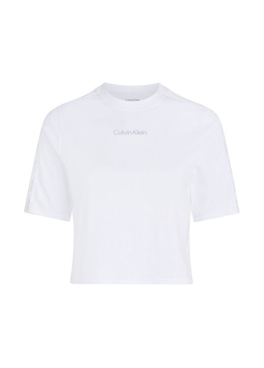 Calvin Klein Beyaz Kadın Bisiklet Yaka Normal Kalıp T-Shirt 00GWS4K234YAA-PW - SS Crop T-Shirt 1