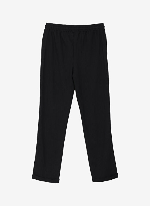 Koton Normal Bel Regular Fit Siyah Kadın Chino Pantolon 4SAL40022IK 2