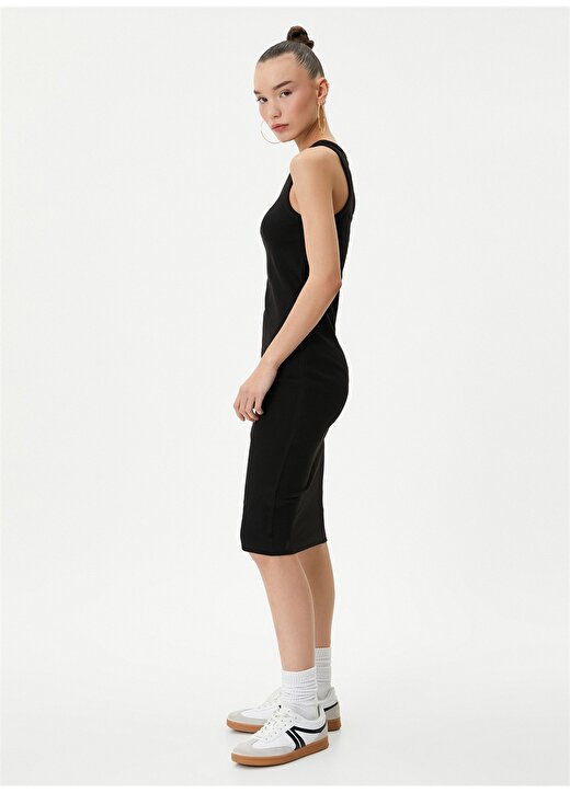 Koton Klasik Yaka Siyah Mini Kadın Elbise 4SAL80037IK 2