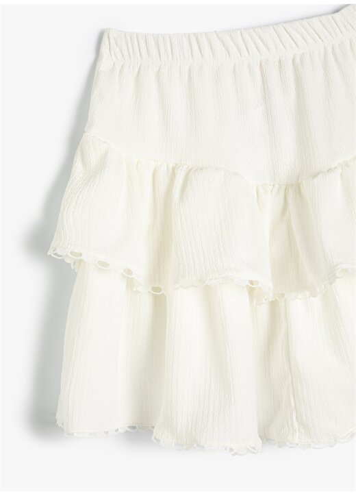 Koton Normal Bel Relaxed Beyaz Mini Kız Çocuk Etek 4SKG70002EK 3