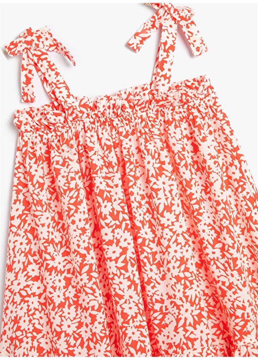 Koton Kırmızı Kız Çocuk Diz Altı Elbise 4SKG80013AW 3