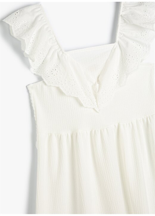 Koton Beyaz Kız Çocuk Midi Elbise 4SKG80005AK 3