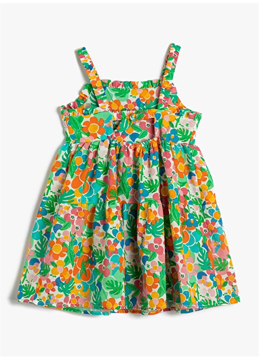Koton Çok Renkli Kız Çocuk Diz Üstü Elbise 4SMG80007AW-Y 2