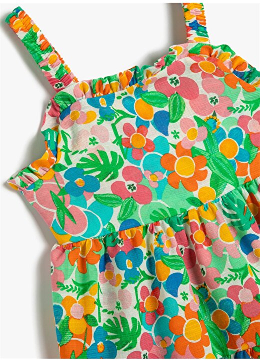 Koton Çok Renkli Kız Çocuk Diz Üstü Elbise 4SMG80007AW-Y 3