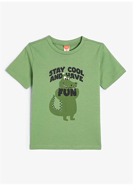 Koton Yeşil Erkek T-Shirt 4SMB10031TK 1