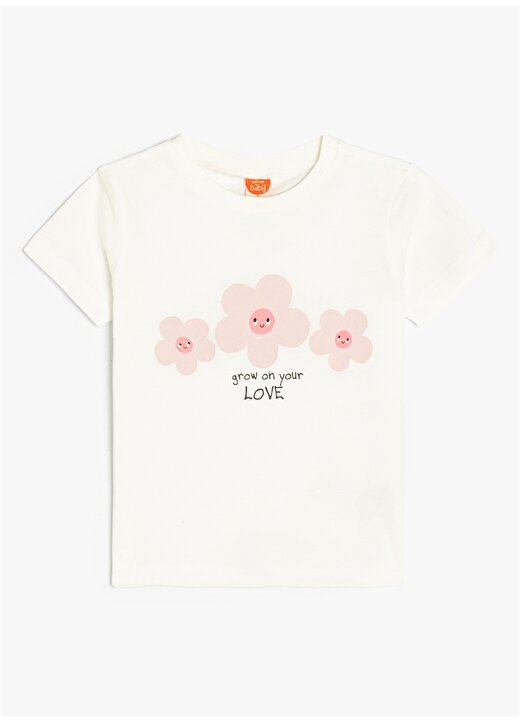 Koton Ekru Kız Bebek T-Shirt 4SMG10023AK 1