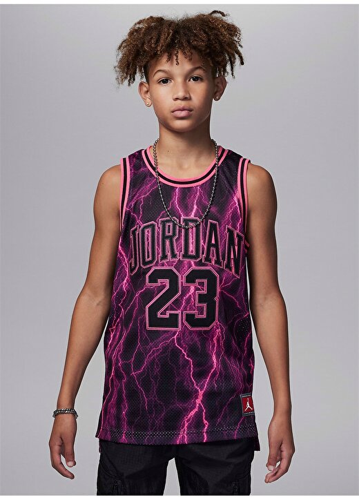 Nike Desenli Siyah - Pembe Erkek Çocuk Atlet 95C655-K09-JDN JORDAN 23 AOP JERSEY 1