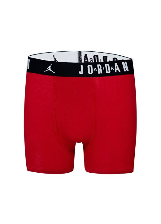 Nike Siyah - Gri - Kırmızı Erkek Boxer 9J0633-H24-JHB FLIGHT CTTN CORE 3PK 3