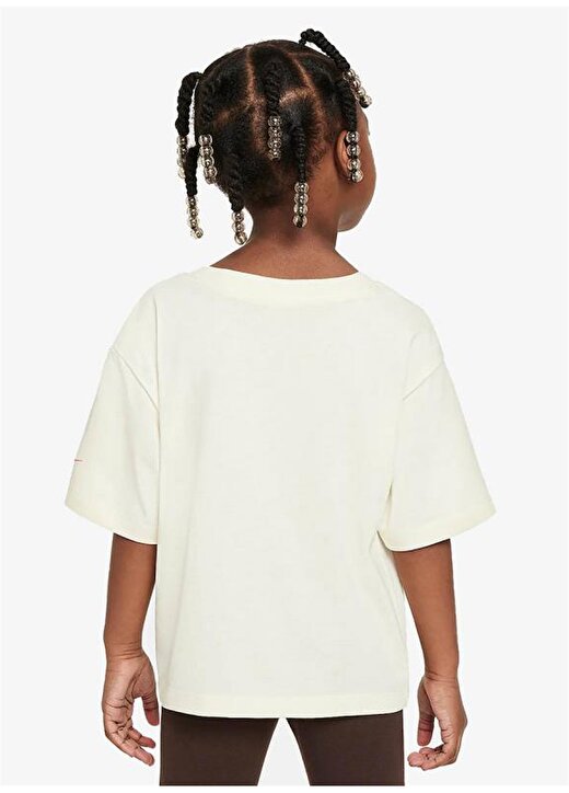 Nike Baskılı Krem Kız Çocuk T-Shirt 36L799-W3Z-NKG SWEET SWOOSH PAIRTEE 3