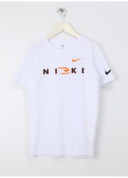 Nike Baskılı Beyaz Erkek Çocuk T-Shirt 9Q0573-001-RWB WORDMARK TEE 1
