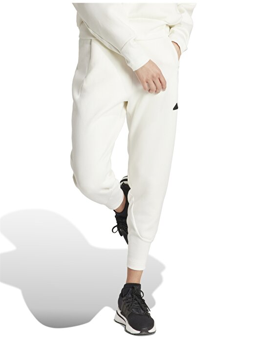 Adidas Beyaz Kadın Dar Paça Normal Kalıp Eşofman Altı IS3912 W 1