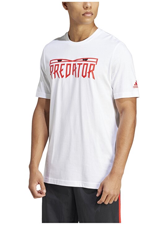 Adidas Beyaz Erkek Yuvarlak Yaka T-Shirt IM8699 PRE 1