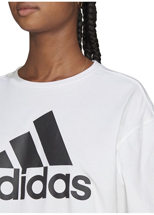 Adidas Beyaz Yuvarlak Yaka T-Shirt HR4930 W 2