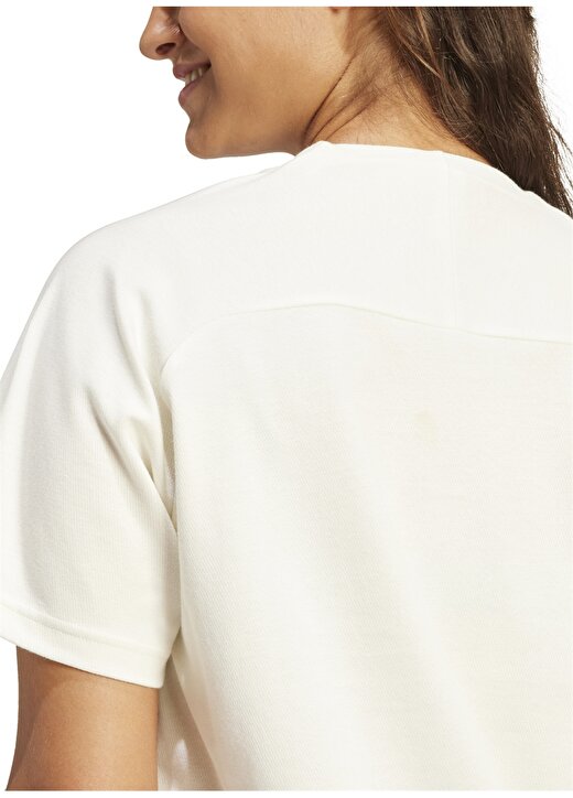 Adidas Beyaz Kadın Yuvarlak Yaka Normal Kalıp T-Shirt IS3920 W 4