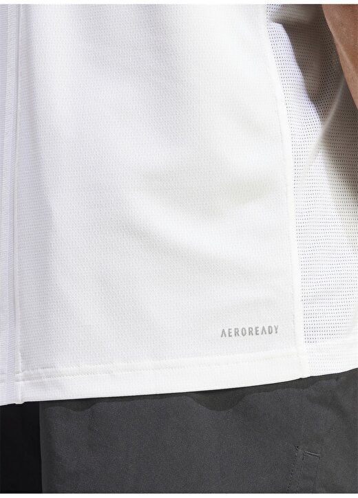 Adidas Beyaz Erkek Yuvarlak Yaka Normal Kalıp T-Shirt IS3718 HIIT 3