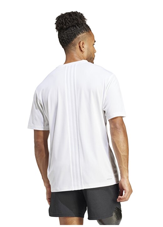 Adidas Beyaz Erkek Yuvarlak Yaka Normal Kalıp T-Shirt IS3718 HIIT 4
