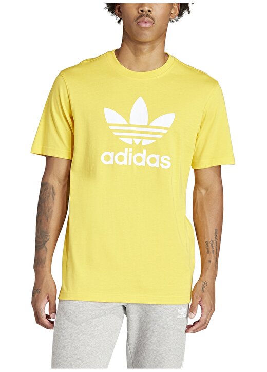 Adidas Altın Erkek Yuvarlak Yaka T-Shirt IR7977 TREFOIL 1