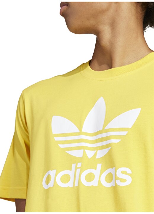Adidas Altın Erkek Yuvarlak Yaka T-Shirt IR7977 TREFOIL 3
