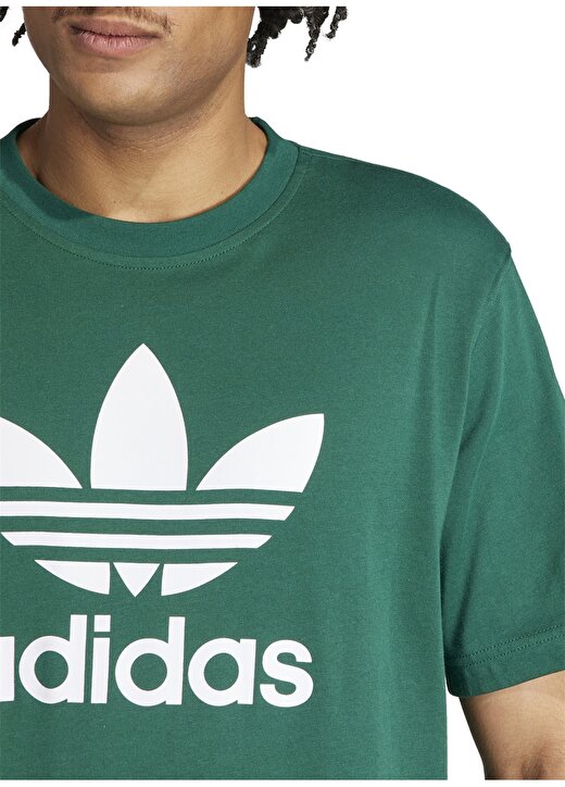 Adidas Yeşil Erkek Yuvarlak T-Shirt IR7976 TREFOIL 2