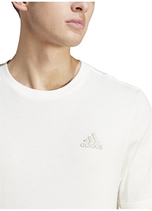 Adidas Beyaz Erkek Yuvarlak Yaka Normal Kalıp T-Shirt IS1318 M 2