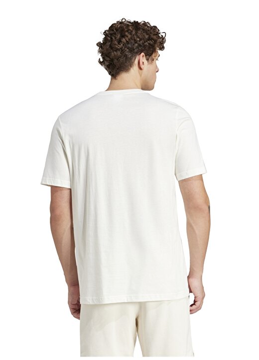 Adidas Beyaz Erkek Yuvarlak Yaka Normal Kalıp T-Shirt IS1318 M 4