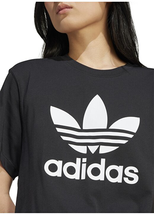 Adidas Siyah Kadın Yuvarlak Yaka Normal Kalıp T-Shirt IU2422 TRFL 3