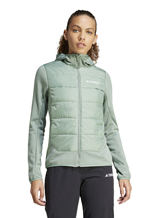 adidas Yeşil Kadın Zip Ceket IM8105 W    1