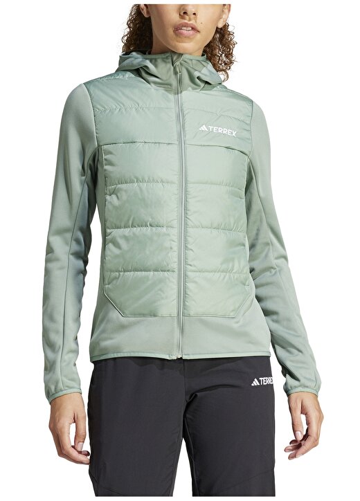 Adidas Yeşil Kadın Zip Ceket IM8105 W 3