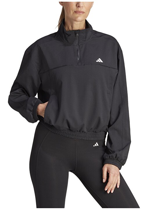 Adidas Siyah Kadın Normal Kalıp Zip Ceket HZ5636 TR-ES 1