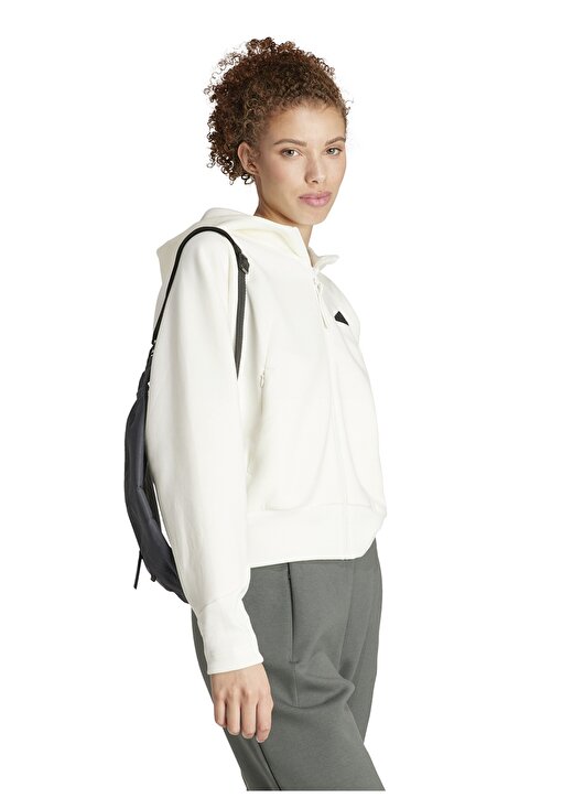 Adidas Beyaz Kadın Normal Kalıp Zip Ceket IS3918 W 2