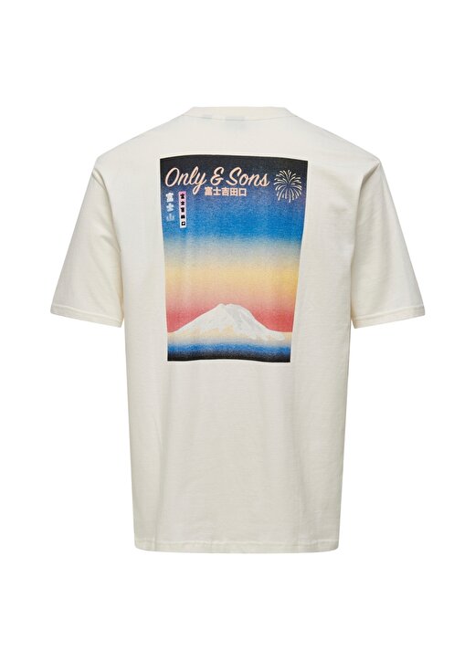 Only & Sons O Yaka Baskılı Beyaz Erkek T-Shirt ONSKOLT RLX SUMMER SS TEE 2