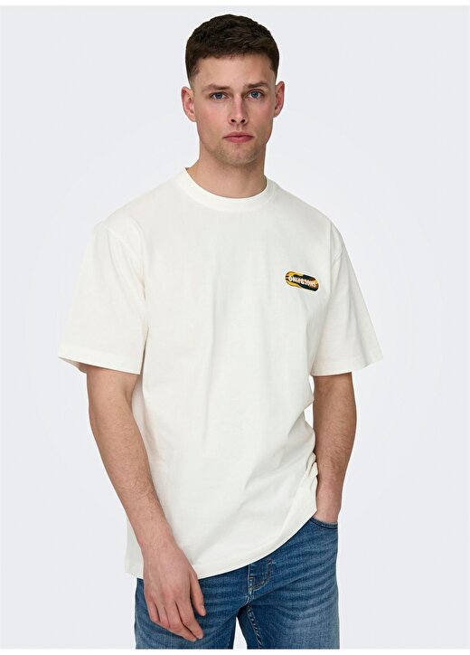 Only & Sons O Yaka Baskılı Beyaz Erkek T-Shirt ONSKEITH RLX SS TEE 2