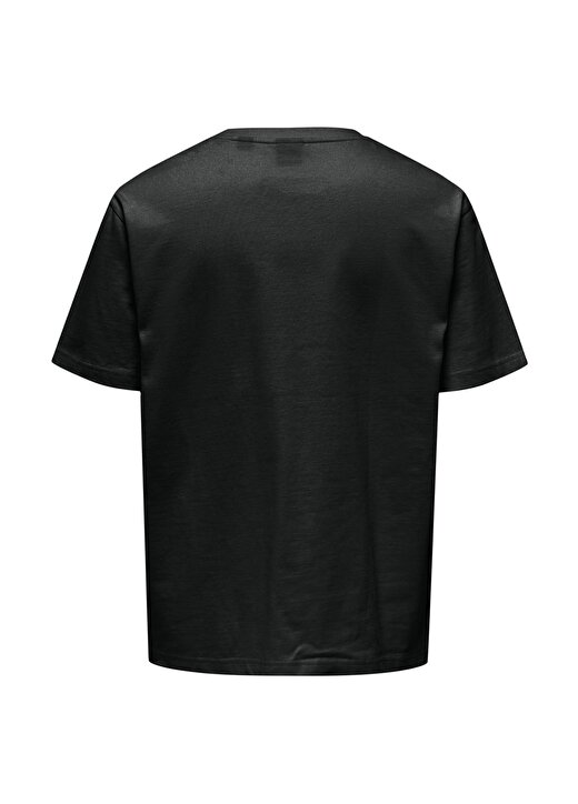 Only & Sons O Yaka Baskılı Siyah Erkek T-Shirt ONSLES CLASSIQUES RLX SS TEE 2