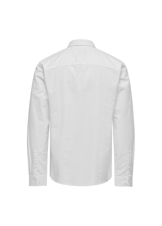Only & Sons Normal Beyaz Düz Erkek Gömlek ONSROAN REG LS LINEN COTTON SHIRT 2