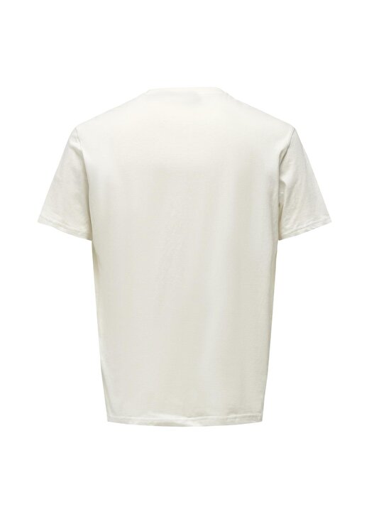 Only & Sons O Yaka Baskılı Beyaz Erkek T-Shirt ONSMAX LIFE LOGO SS TEE 2
