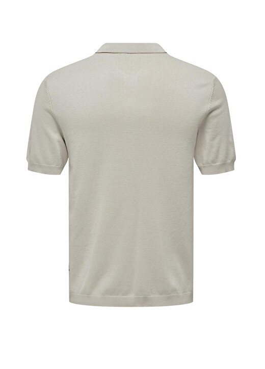 Only & Sons Düz Açık Bej Erkek Polo T-Shirt ONSWYLER LIFE REG 14 SS POLO KNIT N 2