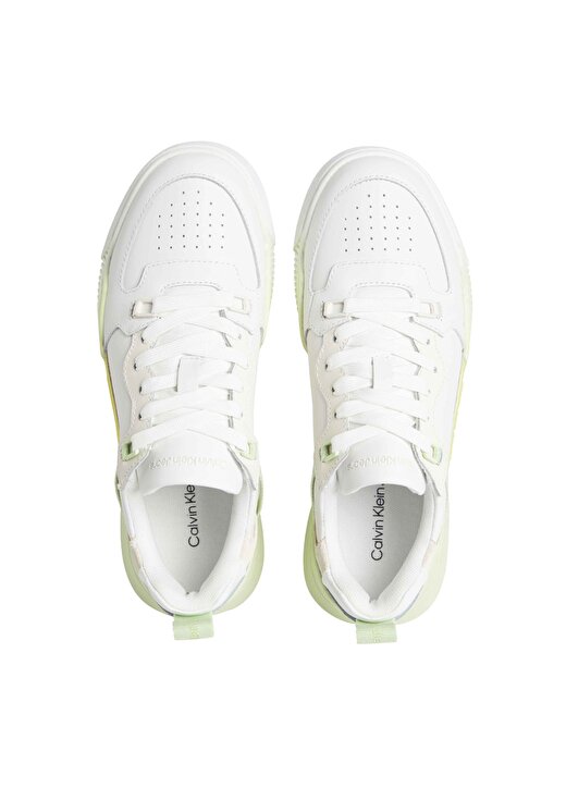 Calvin Klein Beyaz - Sarı Kadın Deri Sneaker YW0YW013060IE 3