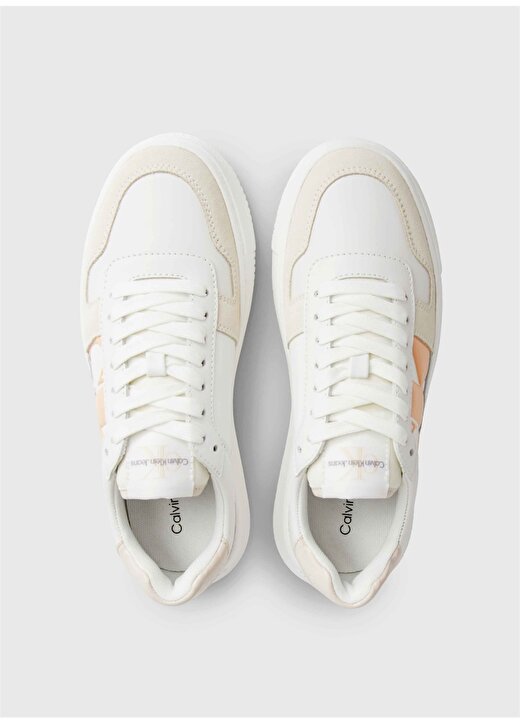 Calvin Klein Beyaz Kadın Deri Sneaker YW0YW0141502S 4