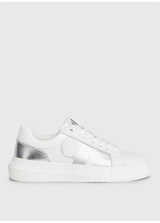Calvin Klein Beyaz - Gümüş Kadın Deri Sneaker YW0YW0141101V 1
