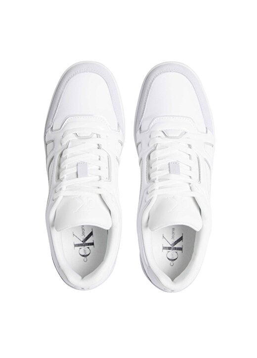 Calvin Klein Beyaz Erkek Deri Sneaker BASKET CUPSOLE LOW MIX NBS LUM 3