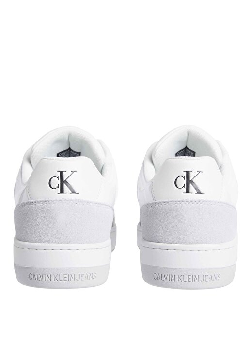 Calvin Klein Beyaz Erkek Deri Sneaker BASKET CUPSOLE LOW MIX NBS LUM 4