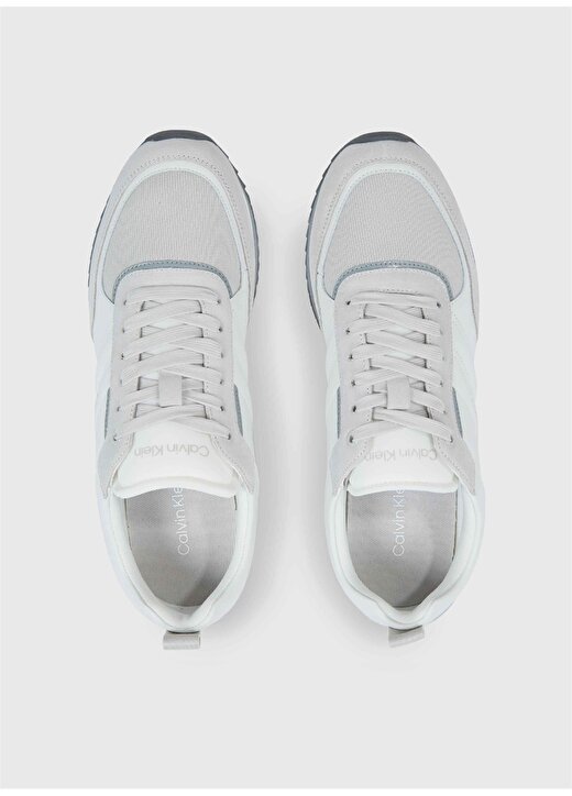 Calvin Klein Beyaz Erkek Deri Sneaker LOW TOP LACE UP MIX 4