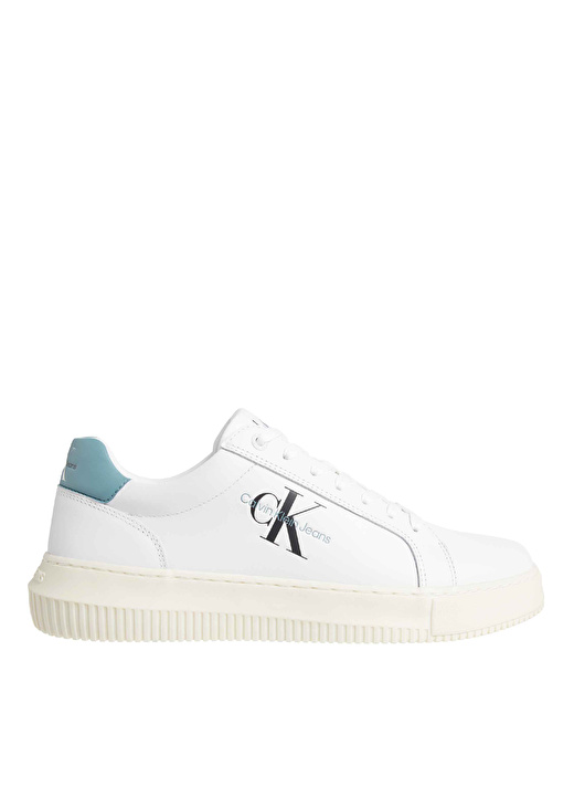 Calvin Klein Beyaz - Mavi Erkek Deri Sneaker CHUNKY CUPSOLE MONO LTH  1